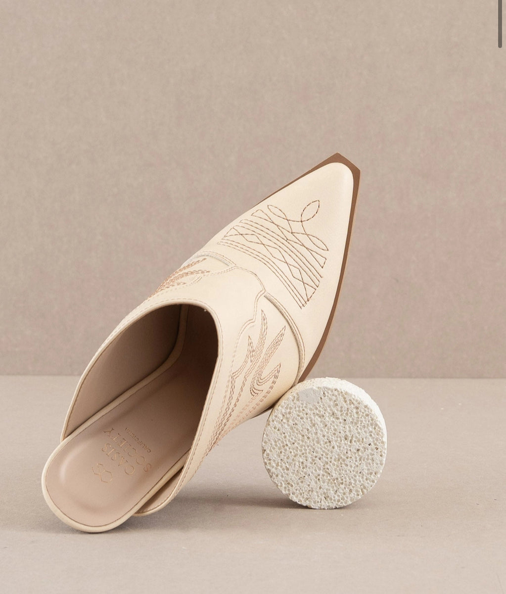 Western Mule Kiara Mules The Kiara Off White Western Inspired