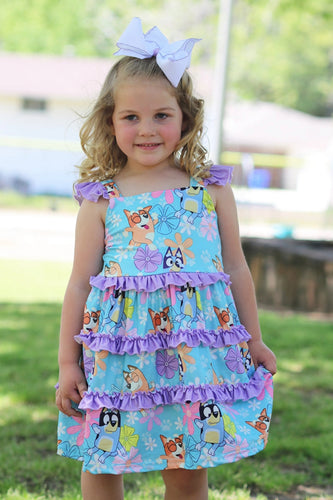 Turquoise Character Tiered Dress
