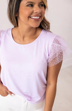 Load image into Gallery viewer, Tulle Sleeve Top, Lavender
