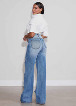Load image into Gallery viewer, High-Rise Distressed Wide Leg Jeans