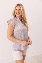 Load image into Gallery viewer, Abstract Blue &amp; Orange Top