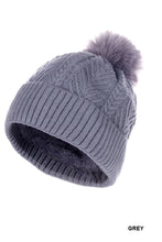 Load image into Gallery viewer, Warm Woven Knitted Lined Pom Beanie