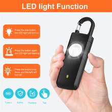 Load image into Gallery viewer, Rechargeable Personal Safety Alarm And Flashlight