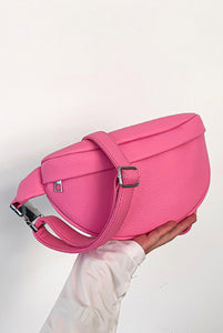 Pink Vegan Leather Crossbody Sling Bag