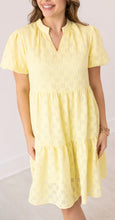 Load image into Gallery viewer, V-Neck Checkered Dress, Yellow