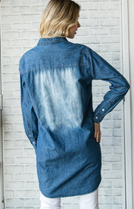 Washed Denim Long Shirt