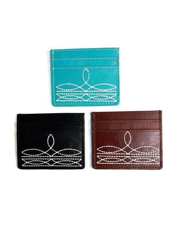 Western Genuine Lether Boot Stitch Card Holder