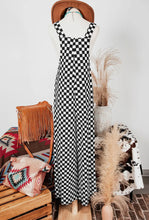 Load image into Gallery viewer, Checkered Print Pocketed Wide Leg Jumpsuit
