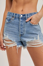 Load image into Gallery viewer, Distressed Mid-Rise Denim Shorts