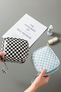 Checkered Cosmetic Makeup Travel Case