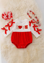 Load image into Gallery viewer, &quot;Love&quot; Valentine&#39;s Application Baby Onesie