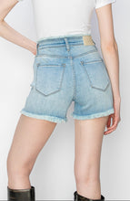 Load image into Gallery viewer, High Rise Crossover Denim Light Wash Shorts
