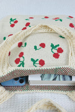 Load image into Gallery viewer, Cherry Pattern Knitted Woven Crochet Tote Bag