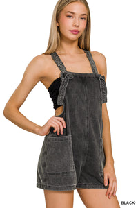 Washed Knot Strap Romper