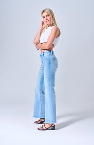 High Rise Ultra Stretch Flare with Center Seams - Sneak Peek Denim