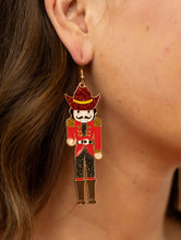 Load image into Gallery viewer, Red Nutcracker Earrings