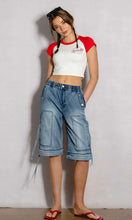 Load image into Gallery viewer, Convertible To Jorts Wide Leg Cargo Jeans