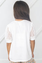 Load image into Gallery viewer, Girls Just Like Mama Lace Sleeve Top In White