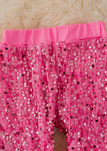 Pink Sequins Tulle Bottoms