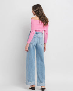 Kris 2 Cuffed Baggy Wide Leg Jeans