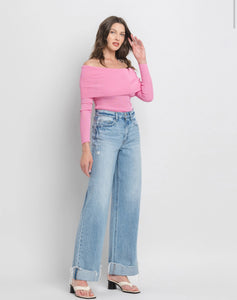 Kris 2 Cuffed Baggy Wide Leg Jeans