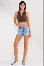 Load image into Gallery viewer, High Rise Ultra Stretch Shorts - Sneak Peek Denim