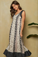 Load image into Gallery viewer, Contrast Denim Open Smocking Back Pleated Dress