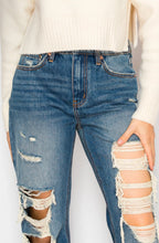 Load image into Gallery viewer, Hybrid Stretch Ripped Relaxed Flare Jeans