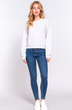 Load image into Gallery viewer, Long Sleeve Round Neck Crop Sweatshirt