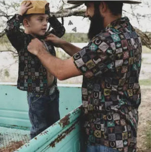 Check Yer Cowboy (Mens) Button Up