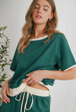 Load image into Gallery viewer, Colorblock Drop Shoulder T-Shirt &amp; Skirt Set