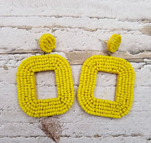 Load image into Gallery viewer, Handmade Fall Boho Squared Miyuke Bead Earrings