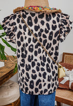 Load image into Gallery viewer, Leopard Print Layered Ruffled Short Sleeve Top