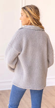 Load image into Gallery viewer, Misty Mountain Sequin Sherpa Silver Shacket