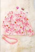 Load image into Gallery viewer, Coquette Style W/Strawberry Mesh Long Sleeve Top