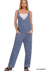 Casual Adjustable Strap Baggy Jumpsuit With Pockets