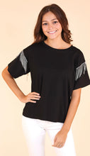 Load image into Gallery viewer, Glitzy Gal Black Tee