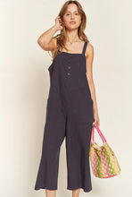 Load image into Gallery viewer, Linen Button Up Wide Leg Jumpsuit