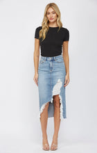 Load image into Gallery viewer, High Waisted Midi Skirt with Distressed