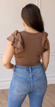 Load image into Gallery viewer, Eloise Ruffle Sleeve Bodysuit, Brown