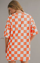 Load image into Gallery viewer, Checkered Print V Neck Top &amp; Shorts Lounge Set