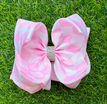 Load image into Gallery viewer, Lt.Pink Double Layer Hair Bows w/ Rhinestones