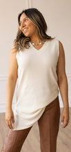 Load image into Gallery viewer, Bare Elegance Cream Sleeveless Sweater Dress