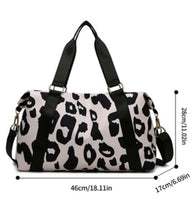 Load image into Gallery viewer, Leopard Print Weekender Travel Duffle Bag