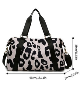 Leopard Print Weekender Travel Duffle Bag