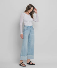 Load image into Gallery viewer, Kris Seamed Cuffed Baggy Wide Leg Jeans