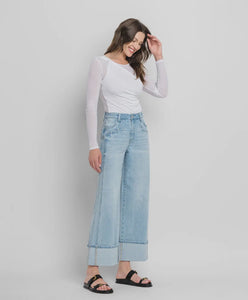 Kris Seamed Cuffed Baggy Wide Leg Jeans