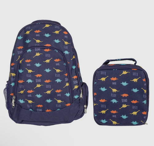 Dino Pattern Backpack & Lunchbag Set
