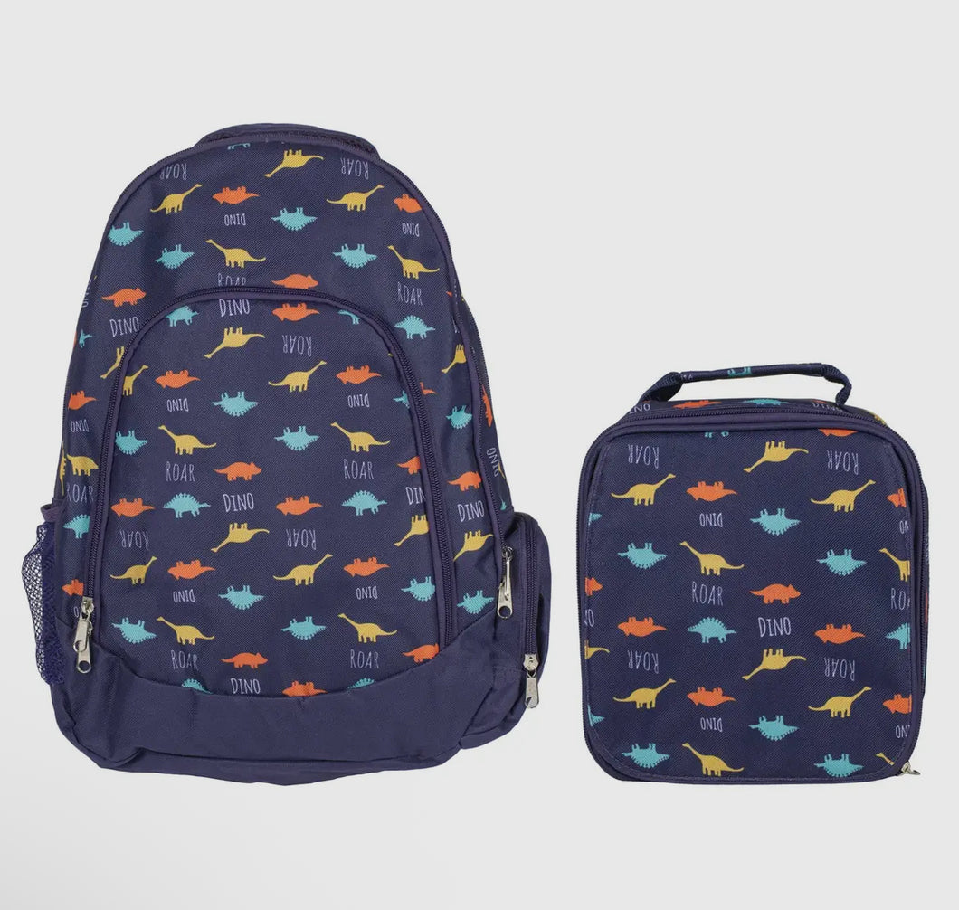 Dino Pattern Backpack & Lunchbag Set