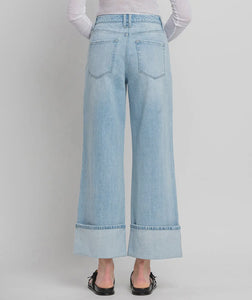 Kris Seamed Cuffed Baggy Wide Leg Jeans